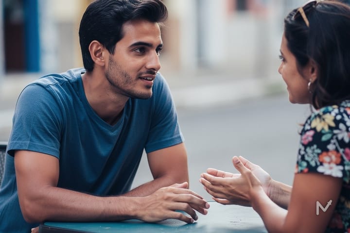 Empreendedor conversando com um cliente para validar sua ideia de negócio