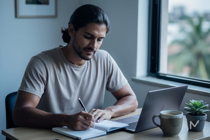 Empreendedor organizando suas prioridades com foco no começo do dia
