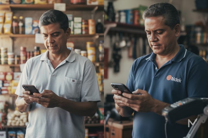 Dois microempreendedores de ramos diferentes verificando o valor do seu DAS